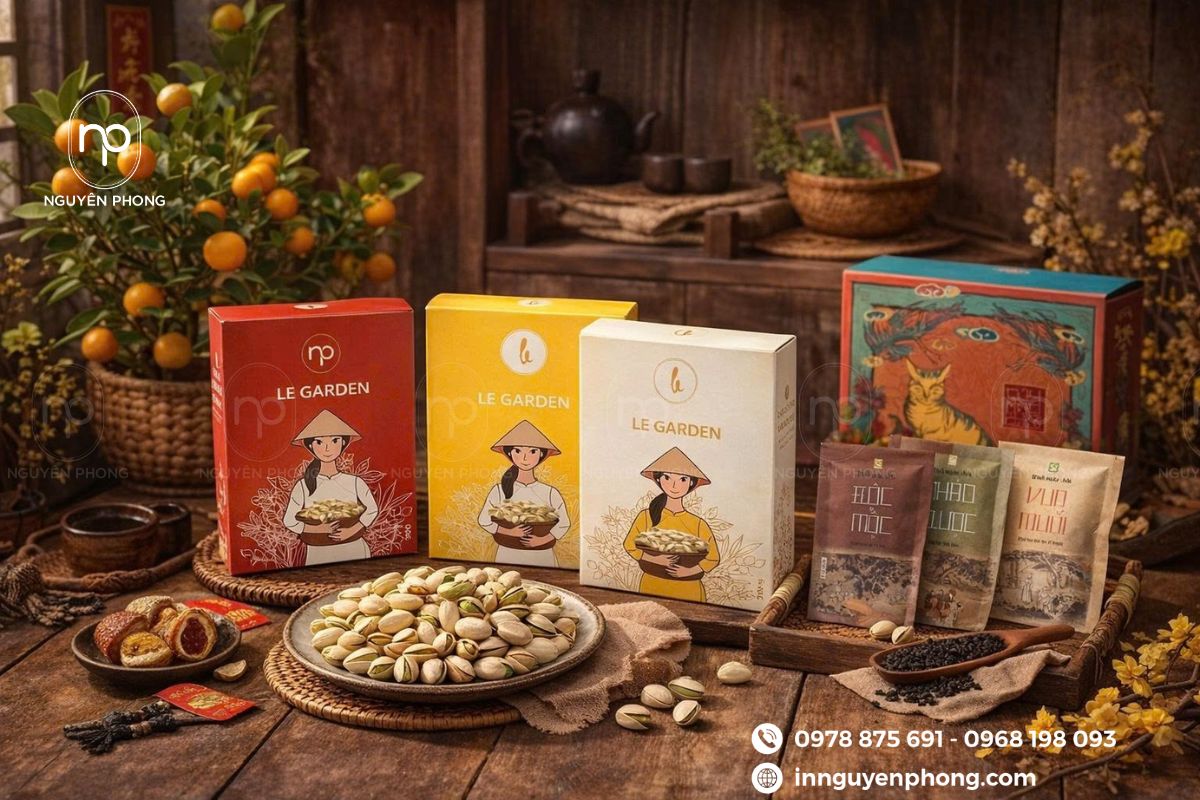 In hộp giấy đựng hạt dẻ cười
